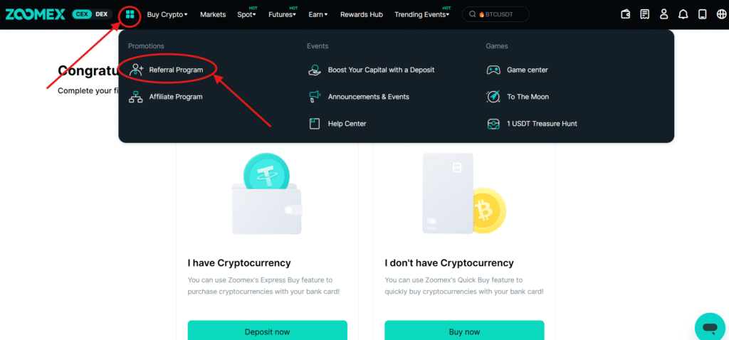 Enter the Referral Code